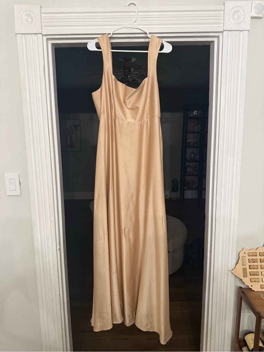 Show Me Your MuMu Satin Maxi Dress in Champagne Gold